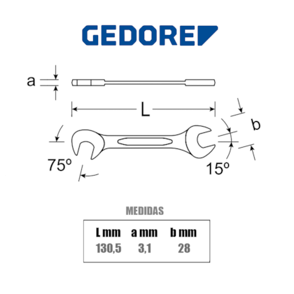 Chave Fixa Mini 8mm x 14mm Cromado 008013 Gedore -eb32fead-cbd5-4536-a2b6-0c0d94a6fcbb
