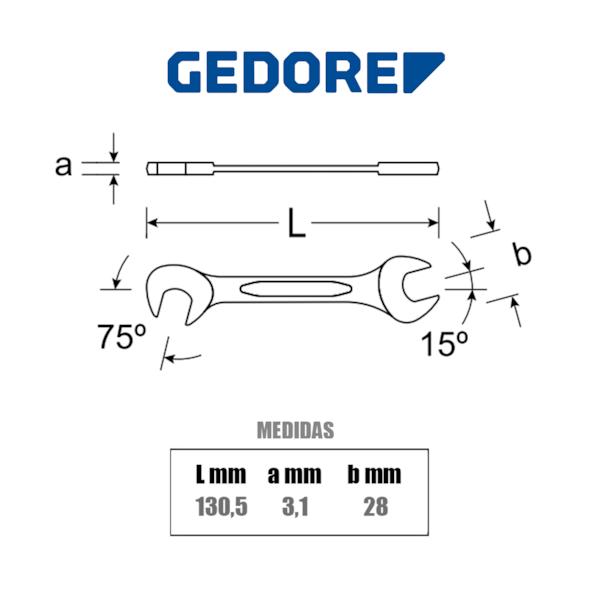 Chave Fixa Mini 8mm x 14mm Cromado 008013 Gedore -9ff52ce2-bb29-45ca-a692-adc7544ae40a