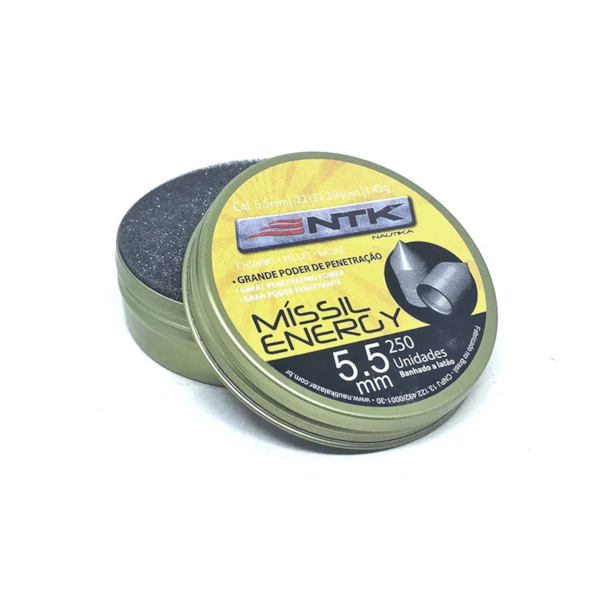 Chumbinho Míssil Energy Tático 5,5mm 250 Pçs 900142 Nautika-6346f832-ed77-492e-96ab-b284bf9d857d