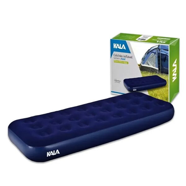 Colchão de Solteiro Inflável 185x76x22cm Azul 279447 Kala-92fd149e-b79e-40c8-b104-01695f1c4d27
