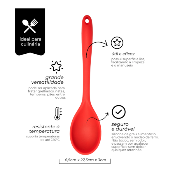 Colher Silicone Vermelha 5911 Mimo Style -1cbb5b05-d093-4a60-8c0b-3e83830489f7