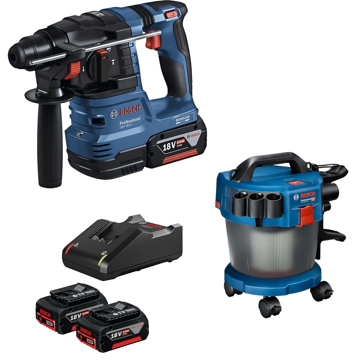 Combo GBH 185-LI SB -GAS 18V-10L + carregador e bat Bosch | Ultra