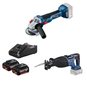 Combo GWS 18V-10 + GSA 185-LI + carregador e bat Bosch