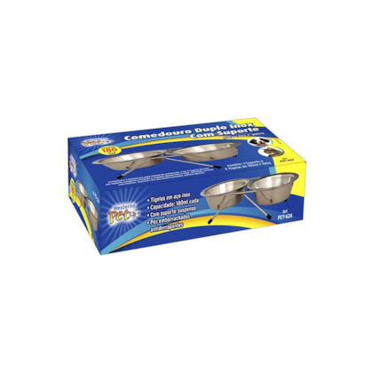 Comedouro Duplo de Inox 11,5cm Para Pets PET-624 Western-c4e66d71-336a-44c4-b256-9a0307b8e275