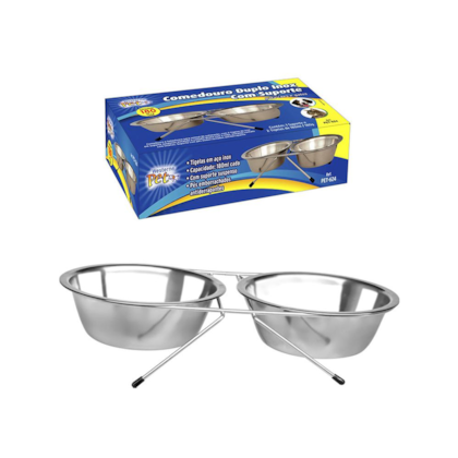 Comedouro Duplo de Inox 11,5cm Para Pets PET-624 Western-da2c2ba6-1994-4964-81a3-e10ee626147b