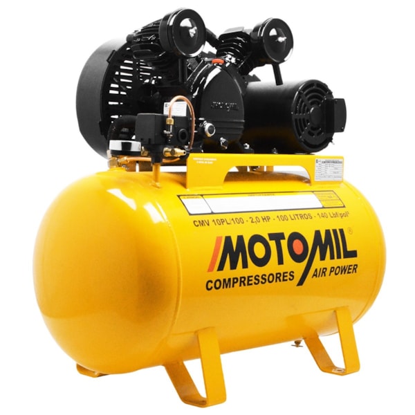 Compressor de Ar 10 Pés 2HP 100L Monofásico 140LBF Motomil-d93c2d41-8bbe-486b-8ed5-37cb69ae8e61