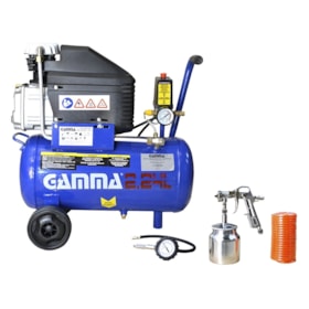 Compressor de Ar 2 HP 24 Litros com Kit 220v Gamma