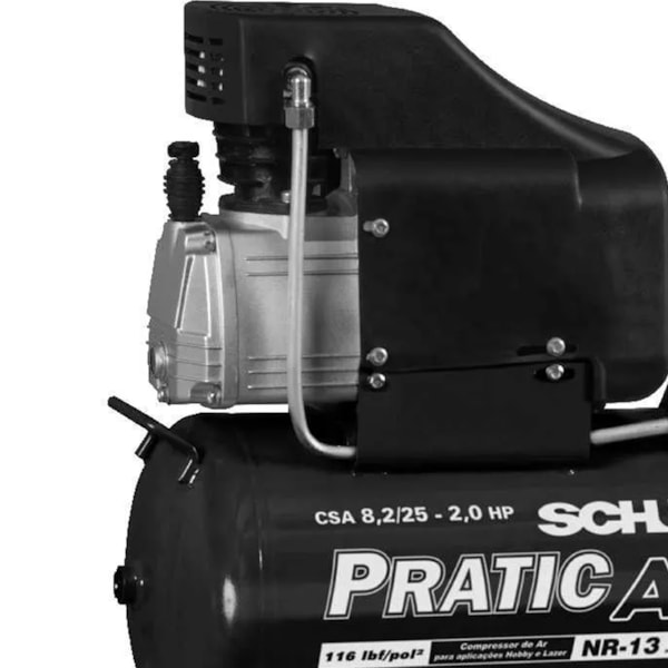 Compressor de Ar  8,2 pés 25 litros S/Kit Pratic Air Schulz-87347429-1100-4f74-9bfb-1083eb6e8734