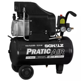 Compressor de Ar  8,2 pés 25 litros S/Kit Pratic Air Schulz