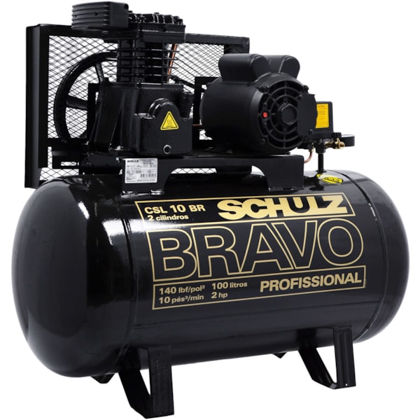 Compressor de Ar Baixa Pressão 100L 2HP Trifásico 380v Bravo Schulz-63eaf363-e0fc-4c9b-aefa-39b46c3f1e6d