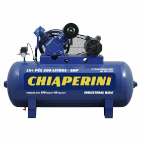 Compressor de Ar de Alta Pressão Monofásico 3hp 15 Pcm + 200L Blue 24699 Chiaperini