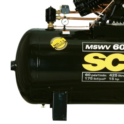 Compressor de Ar de Pistão Forte MSWV 60 Pés 425L Motor Aberto Schulz-e09534e4-2873-4c8e-a0a4-db932e2390e6