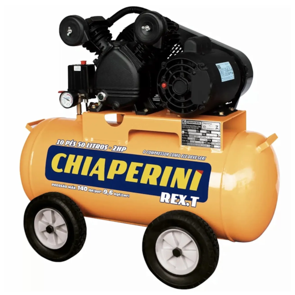 Compressor de Ar Média Pressão REX.T 10/50 Mono 110/220V 2HP 140LBF C/ Rodas 026199 Chiaperini-1877ca2a-f136-4d6a-8f79-e24d2d062f8f
