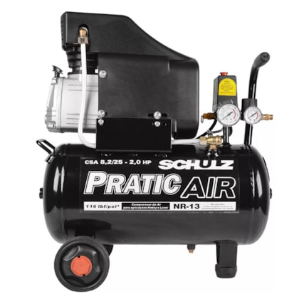 Compressor Pratic Air 8,2/25L Monofásico 915.0374-0 Schulz-7d109f6e-8366-497b-a7b6-368be9b6a45d