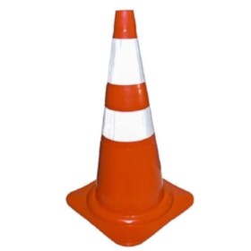 Cone de Sinalização Laranja/Branco PVC 75cm Plastcor