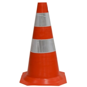 Cone de Sinalização Laranja e Branco 50cm Plastcor