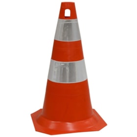 Cone de Sinalização Laranja e Branco 50cm Plastcor