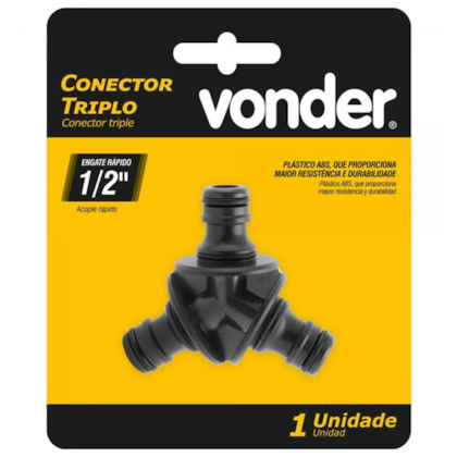 Conector triplo para engate rápido de 1/2 31.98.120.004 Vonder