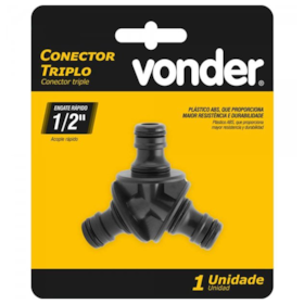 Conector triplo para engate rápido de 1/2 31.98.120.004 Vonder