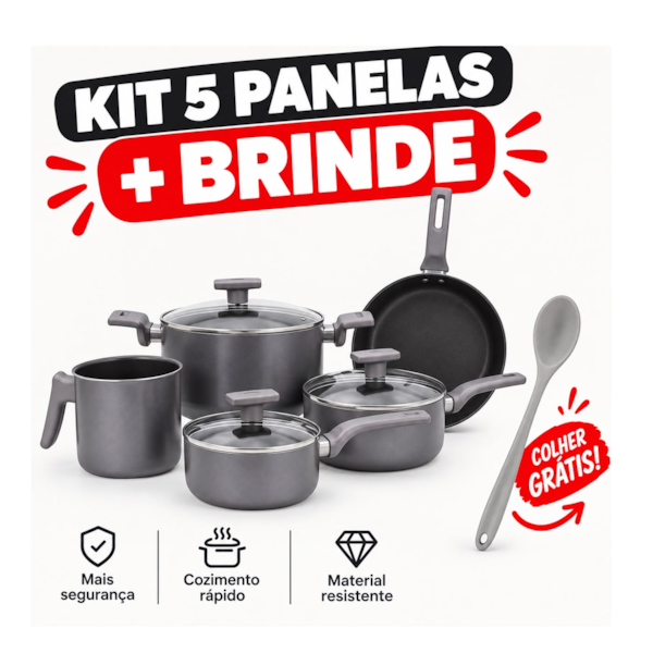 Conjunto 5 Panelas Sartin Cook Grafite + Colher de Silicone-b2c81fe5-a3a4-4271-9d97-63a4a4a38162