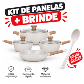 Conjunto 5 Panelas Studio Mármol 5pçs + 1 Colher de Silicone