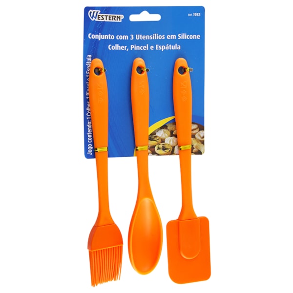 Conjunto com 3 Utensílios de Cozinha em Silicone 1952 Western-5dc291a3-7f7f-4ca8-942b-5c6828dca700