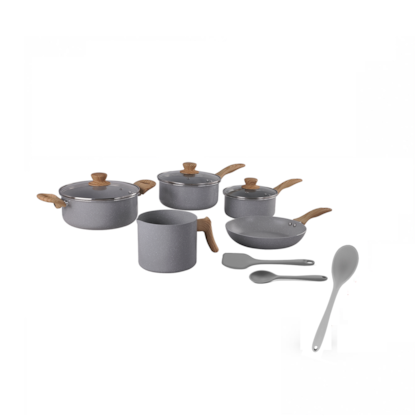 Conjunto de Panelas 7pç Easy Gris Ind + Colher de Silicone