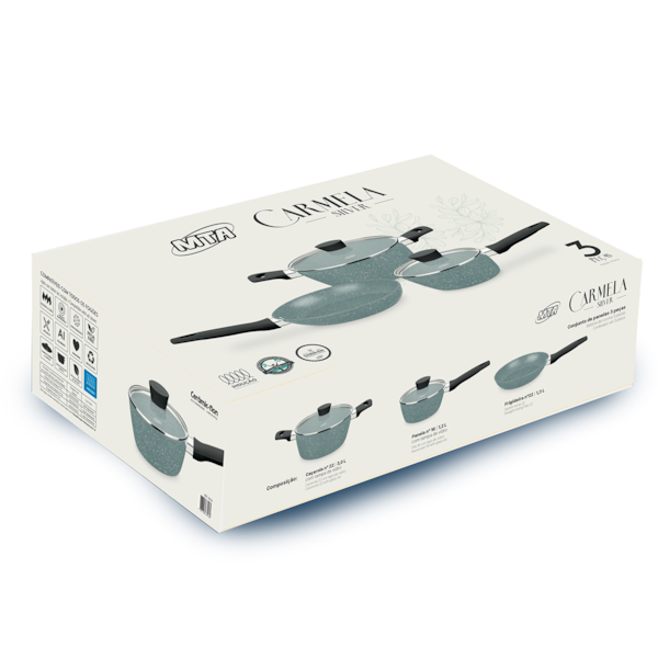Conjunto de Panelas Carmela Silver Ceramic-Flon 3Pçs em Alumínio 8426 MTA-62085d82-2b96-4d52-8132-d72a9f6d502f