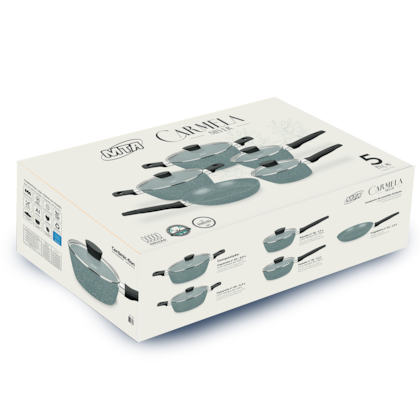 Conjunto de Panelas Carmela Silver Ceramic-Flon 5Pçs em Alumínio 8427 MTA-79dcd65c-4c8b-4c06-9d9f-1a8e93d53c12