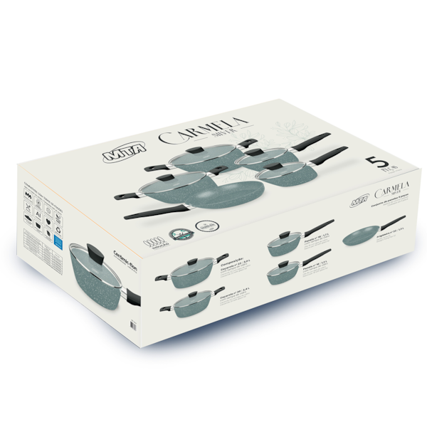 Conjunto de Panelas Carmela Silver Ceramic-Flon 5Pçs em Alumínio 8427 MTA-83d022b5-8225-49b4-bc05-a1e27ff84ee3
