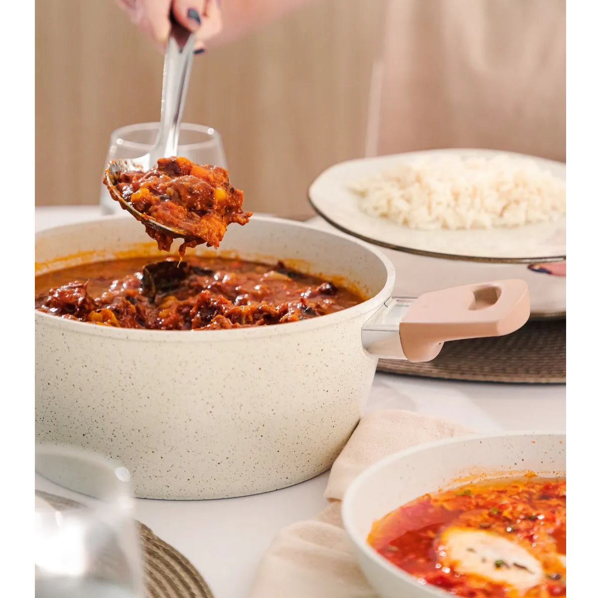 Conjunto de Panelas Carmela Vanilla 5 Peças Creme 8481 MTA | Ultra