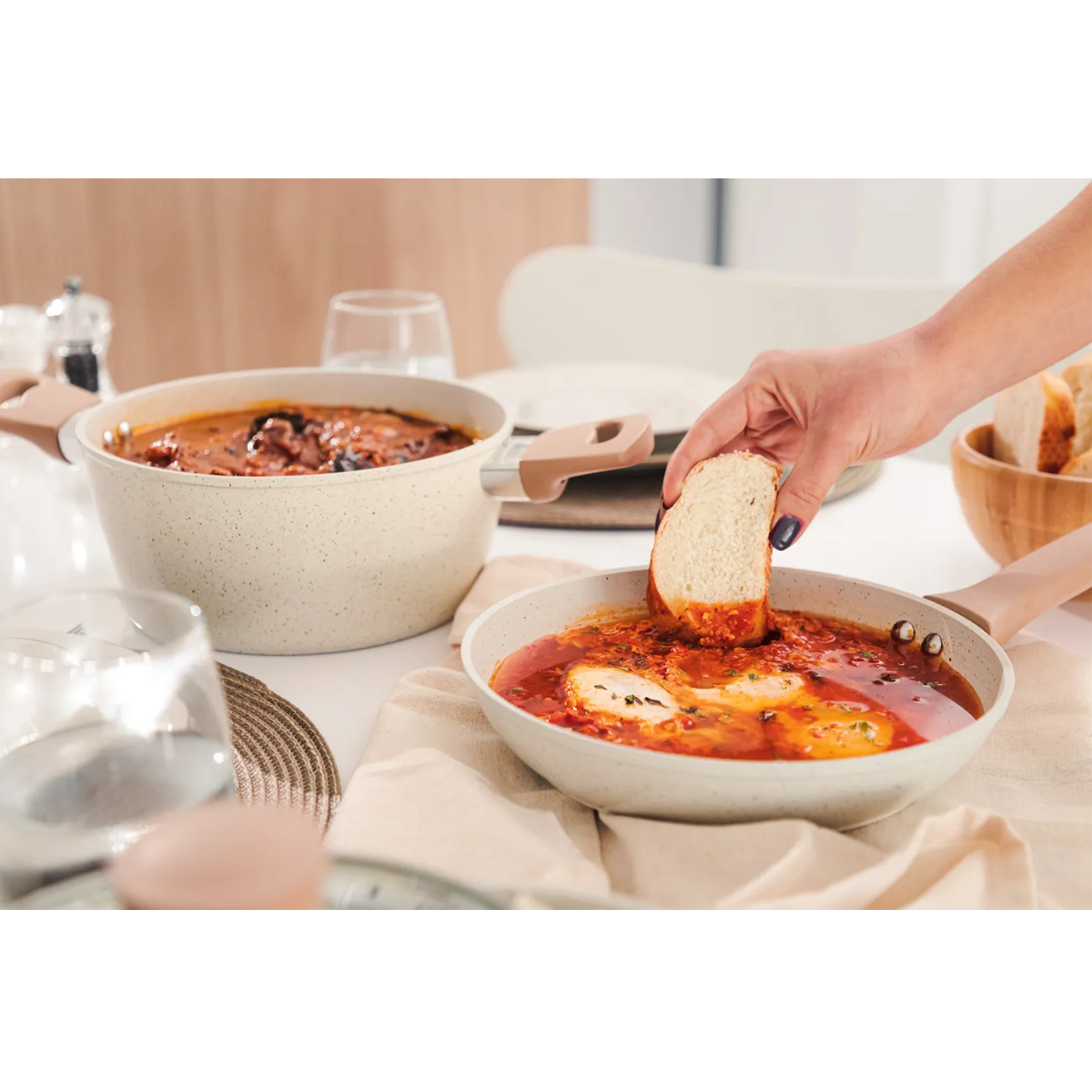 Conjunto de Panelas Carmela Vanilla 5 Peças Creme 8481 MTA | Ultra