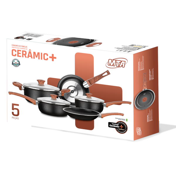 Conjunto de Panelas Ceramic-Flon TVT 5Pçs em Alumínio Black 2012 MTA-1a507e85-cbe5-4187-9f3d-ff110ccb65fd