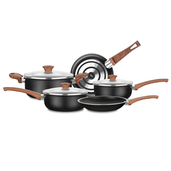 Conjunto de Panelas Ceramic-Flon TVT 5Pçs em Alumínio Black 2012 MTA-948f09ec-309b-4abc-824a-24a2b0fbb8b0