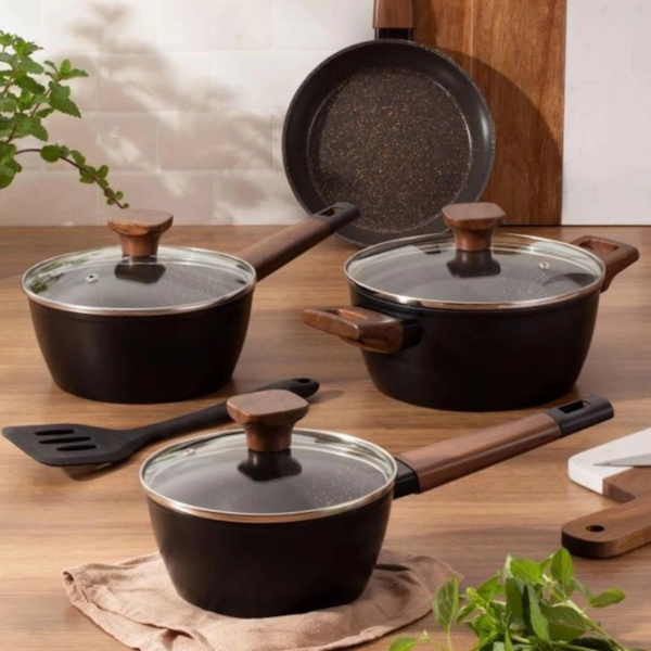 Conjunto de Panelas Studio Cook black 5 Peças Indução 9452 Mimo Style-e9363f36-83ae-4760-95ec-f60b5e9964fd