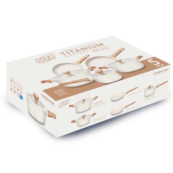 Conjunto de Panelas Titanium 5Pçs em Alumínio e Indução Vanilla 8449 MTA-97742abb-99f0-4b05-87ee-5ca4177d3a35