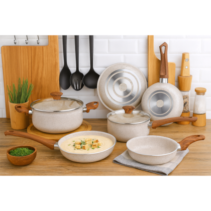 Conjunto de Panelas Vanilla 5 Peças Madeira Ceramic 2018 MTA-091ebc86-cdff-4a2b-ba62-4f16758bc1cc