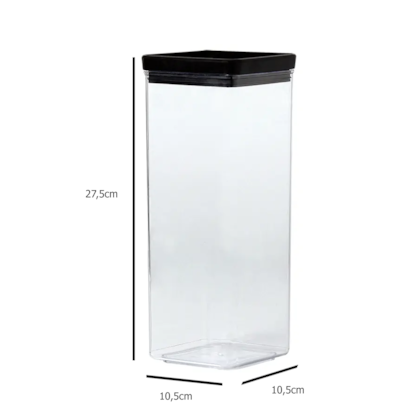 Conjunto de Potes Herméticos Quadrados Lumini Black Em Acrílico 10 Pçs 1947 Paramount-fbc356a4-8f75-45ed-8c4b-6ca53baa9045