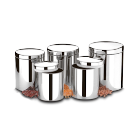 Conjunto de Potes Porta-Mantimento Suprema Em Inox 5pçs 2100/100 Brinox