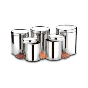 Conjunto de Potes Porta-Mantimento Suprema Inox 5 peças 2100/101 Brinox