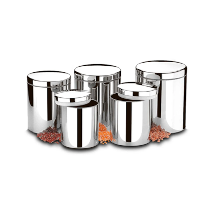 Conjunto de Potes Porta-Mantimento Suprema Inox 5 peças 2100/101 Brinox-c3dd7250-468a-4c41-bade-f9e6ac711f0e