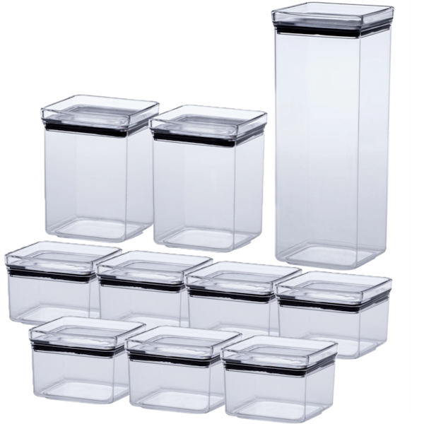 Conjunto de Potes Quadrados Em Acrílico 10 Pçs Lumini 1942 Paramount-2e9985ec-6e94-4c11-b68c-1449e7721d66