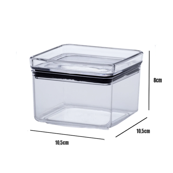 Conjunto de Potes Quadrados Em Acrílico 10 Pçs Lumini 1943 Paramount-583dad40-ae0e-47a5-ba2b-22396c928570