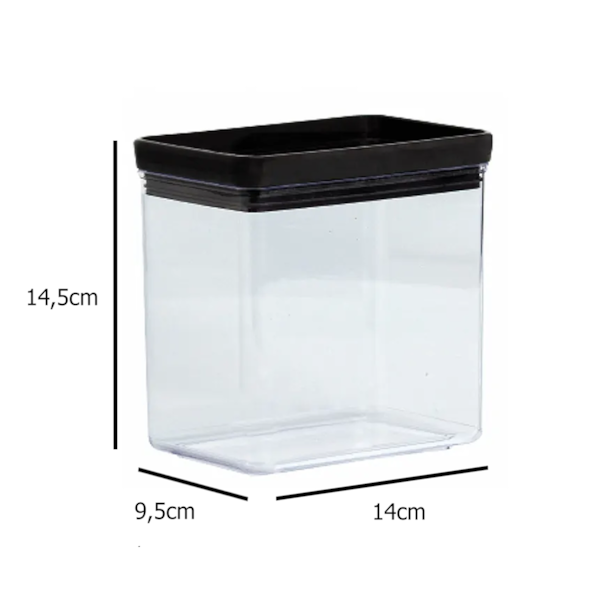 Conjunto de Potes Retangulares Em Acrílico 7Pçs Lumini Black 1956 Paramount-9ec3de2b-51f1-4cc4-b857-5e51605bb314