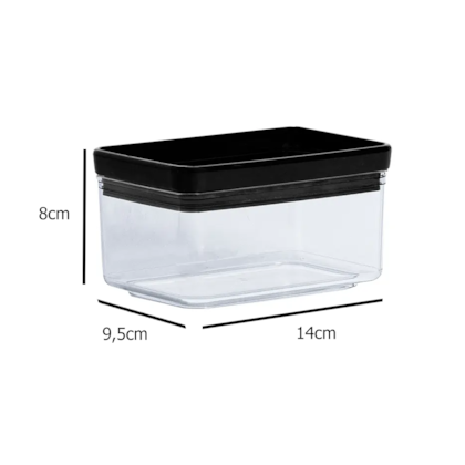 Conjunto de Potes Retangulares Em Acrílico 7Pçs Lumini Black 1956 Paramount-7bf8c4dc-a5be-4b64-ac04-3ed871b2fc13