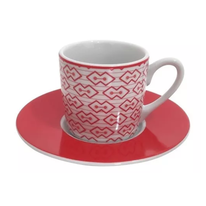 Conjunto de Xícaras de Café Mosaico 90ml com Pires de Porcelana JGXC-041 Hauskraft-cd70cc82-d465-4444-8559-f88d2c615067