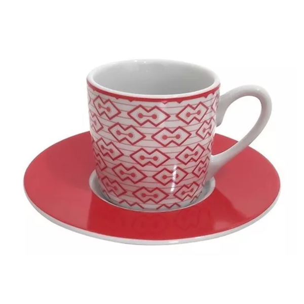 Conjunto de Xícaras de Café Mosaico 90ml com Pires de Porcelana JGXC-041 Hauskraft-1583f5ee-62f0-4bfe-b197-fa5bf79aa1b6