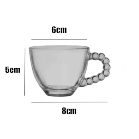 Conjunto de Xícaras de Café Pearl 90ml Com Pires de Vidro JGXC-043CZ Hauskraft