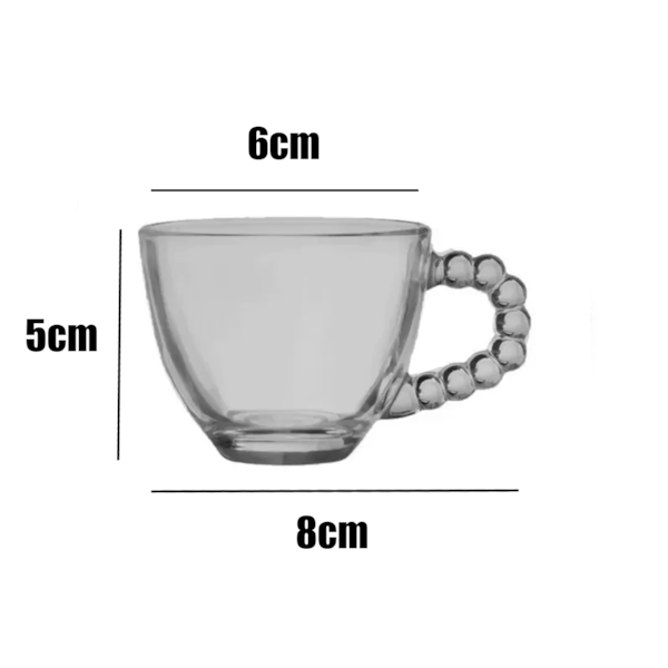 Conjunto de Xícaras de Café Pearl 90ml Com Pires de Vidro JGXC-043CZ Hauskraft-9839f105-80cf-4c11-994c-04484604e626