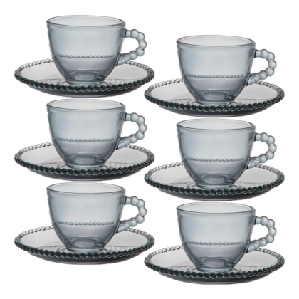 Conjunto de Xícaras de Café Pearl 90ml Com Pires de Vidro JGXC-043CZ Hauskraft-945c1642-dea6-4cb8-aac0-87cf02c04936